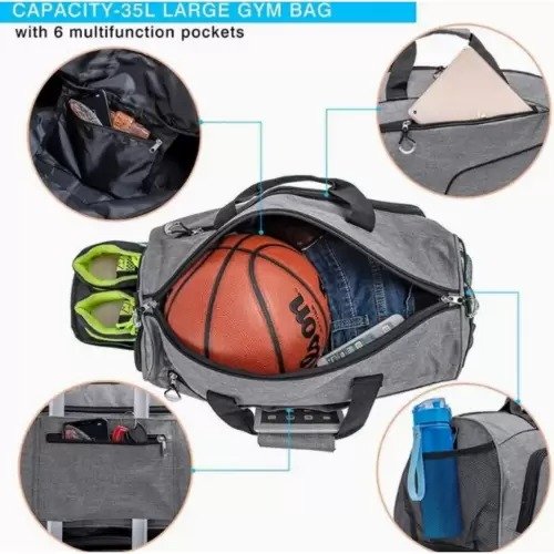 Luggage Bag Black Waterproof Duffel Bags for Men - Image 4