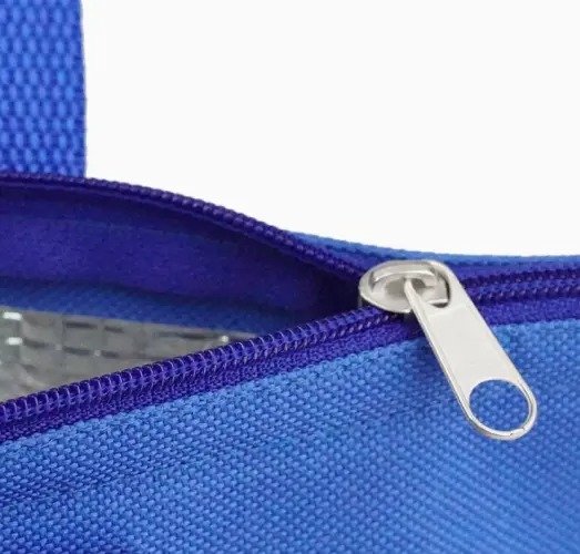 Cooler Bag with Self-Fabric Handles and Zipper - Image 3