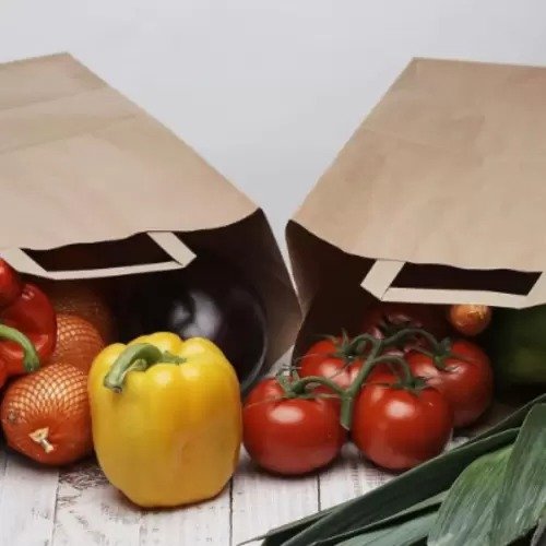Strong Kraft Paper Shopping Bags with Handles - Image 2