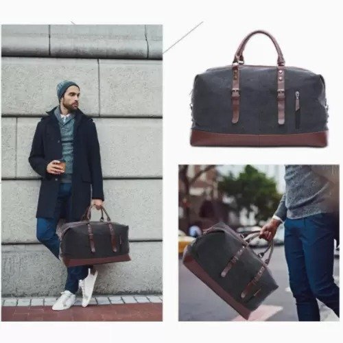 Travel Carry on Duffel Bags Plus Handbag Leather Handle - Image 5