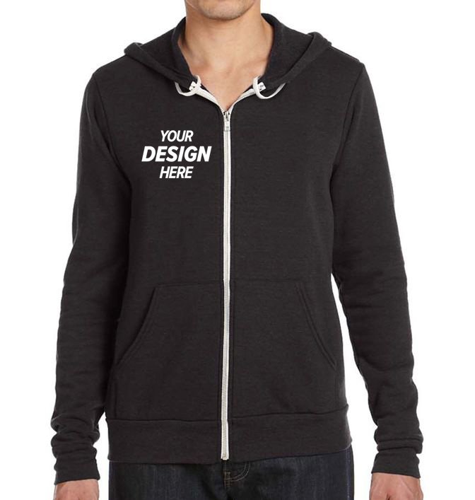 Tri-blend Fleece Zip Up Hoodie
