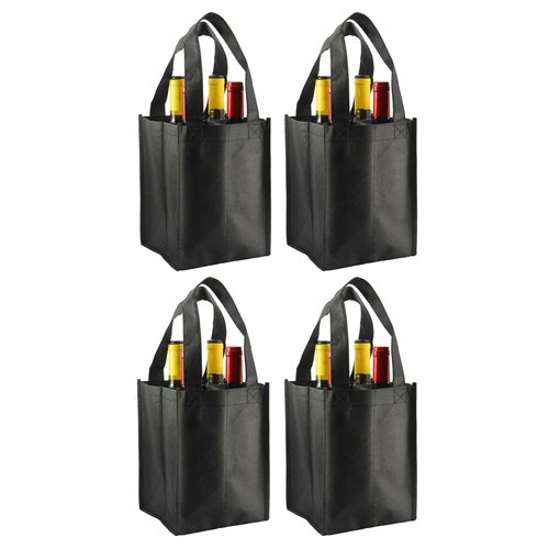 Non-Woven 4 Bottle Wine Tote Bag - Image 3