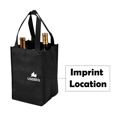 Non-Woven 4 Bottle Wine Tote Bag - Image 5