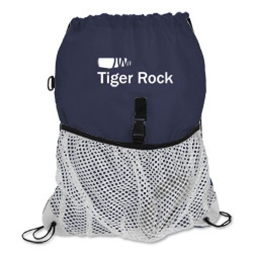 Drawcord Mesh Pocket Drawstring Bag - Image 3