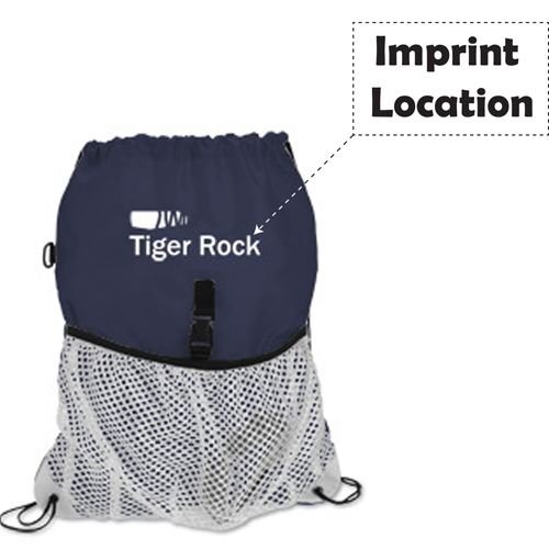 Drawcord Mesh Pocket Drawstring Bag - Image 5