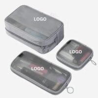 Zipper Cosmetic Makeup Pouch Laundry Bag Mesh