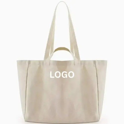 Heavy Duty Recycle Cotton Tote Zippering Canvas Bags