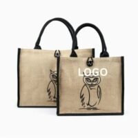 Reusable Promotional Customized Logo Shopping Jute Tote Bag