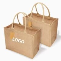 Cheap Friendly Custom Printed Logo Burlap Bag Tote