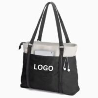 Cotton Tote Bag with Durable Faux Leather Strap