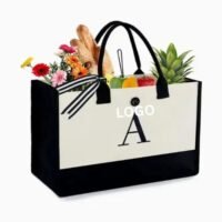 Cotton Linen Canvas Letter Beach Canvas Shopping Bag