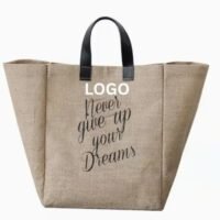 Natural Color Hessian Gift Tote Bag Durable Tote