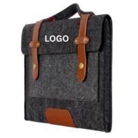 Black Felt Bag Sleeve Pouch Laptop Bag Handbags