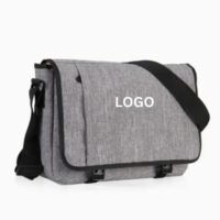 Light Gray Laptop Briefcase Messenger Bag