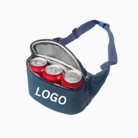 Thermal Polyester Fanny Pack Cans Insulated Waist Cooler Bag