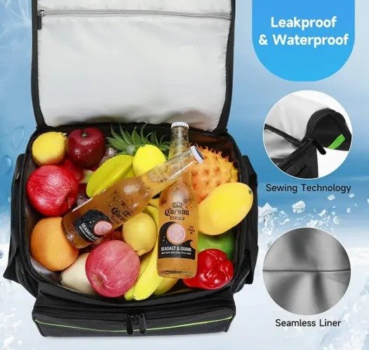 Portable Insulated Leak-Proof Trolley Rolling Cooler Bags - Image 2