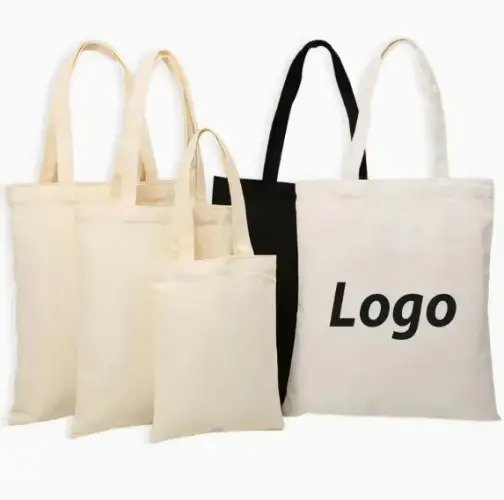 Reusable Canvas Cotton Shopping Tote Bag - Image 2