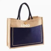 Reusable Jute Canvas Beach Gift Shopping Tote Bags