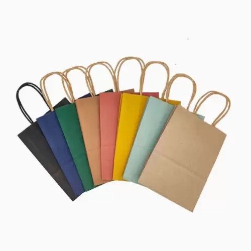 Custom Logo Printing Handle Rope Kraft Gift Bags - Image 2